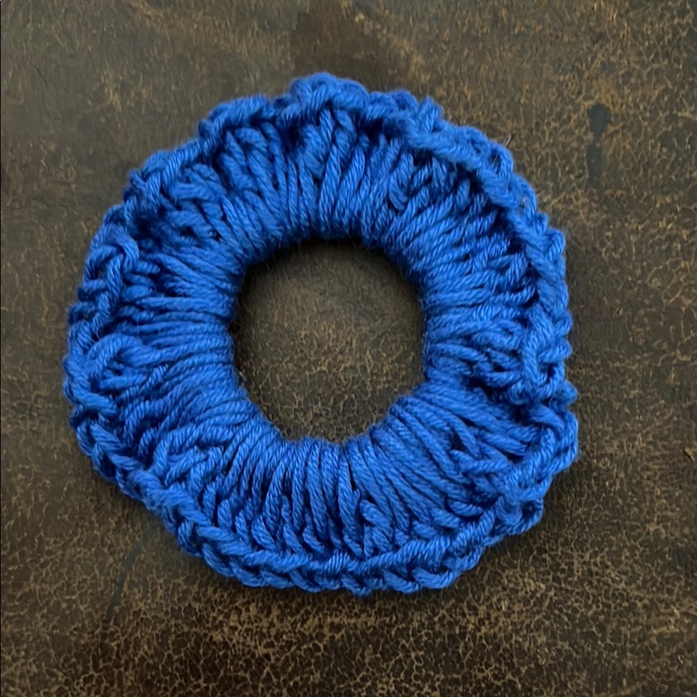 Vibrant Blue Hand Crocheted Hair Scrunchie